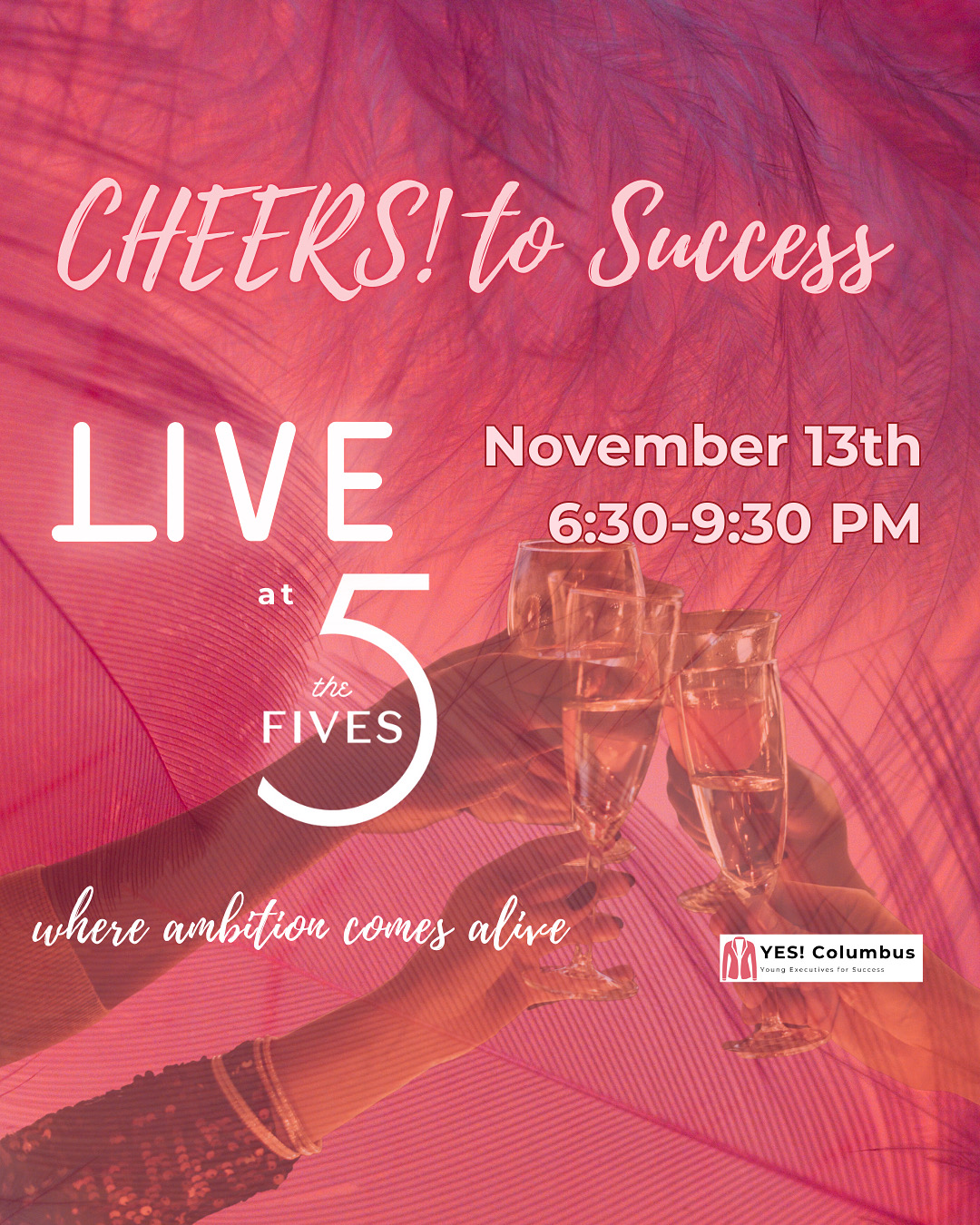 CHEERS! to Success 2025 Cheers to Success with glasses of bubbly clinking